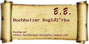 Buchholzer Boglárka névjegykártya